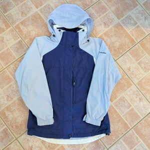Columbia Vertex Interchange Jacket Womens Small Blue Hooded Colorblock SL7050